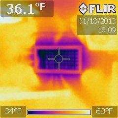 Thermal image of air conditioning vent - MarineSurveyorFlorida.com 
